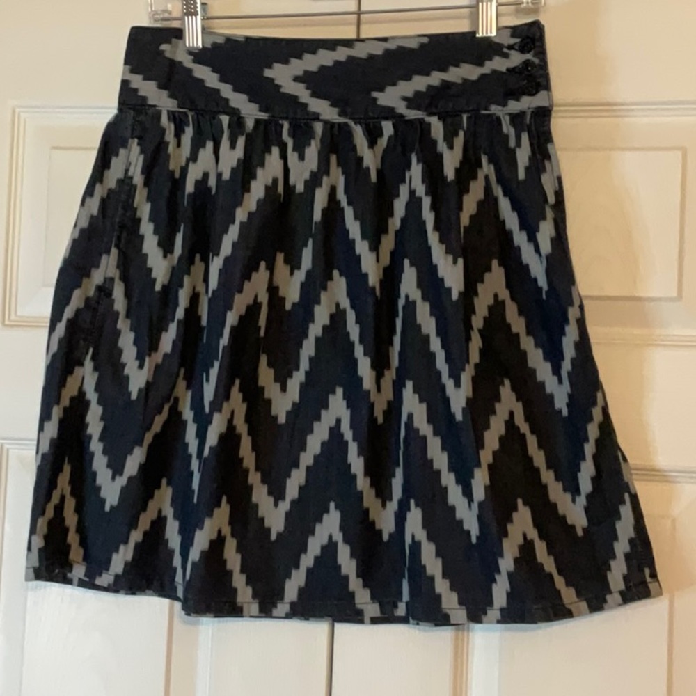 7 For All Mankind Chambray‎ Skirt Pockets Blue Gray Medium